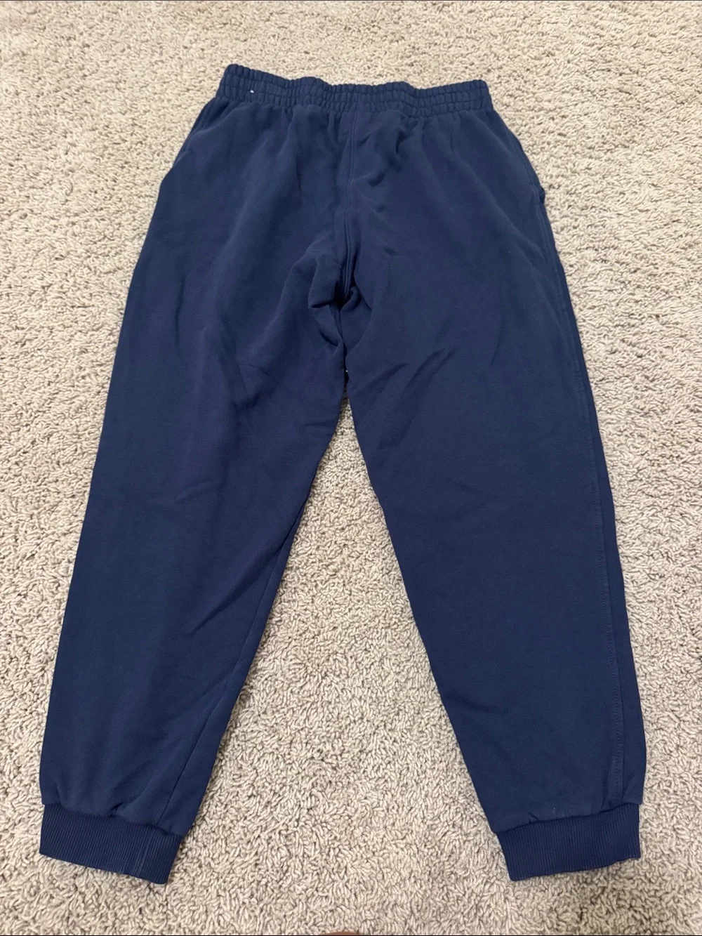 Nike Kids Navy Blue Fleece Joggers with White Swoosh